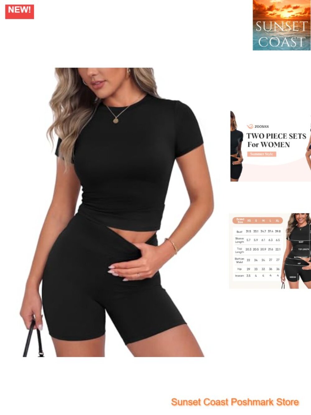 Two Piece Workout Set Short Sleeve High Waist Shorts Slim Fit Women's Activewear